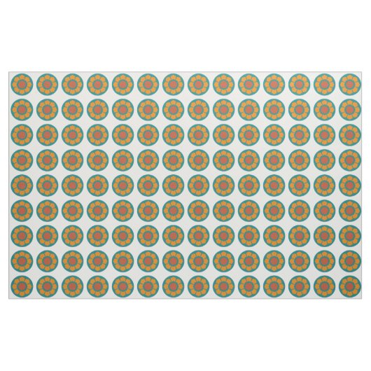 Retro Mod Flower Pattern Stof (Yard (91,4 cm))