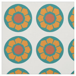 Retro Mod Flower Pattern Stof