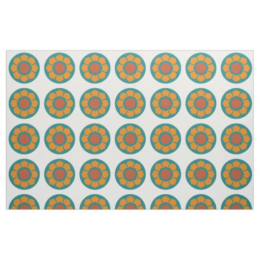 Retro Mod Flower Pattern Stof (Fat Quarter)