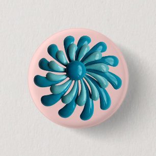 Retro MOD Flowers - Bloemen Zomer Cadeau Decor Ronde Button 3,2 Cm