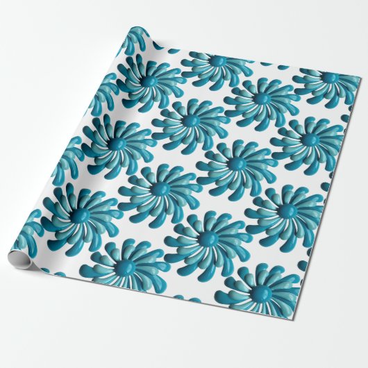 Retro MOD Flowers - Floral Spring Garden Cadeaupapier (Uitgerold)