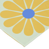 Retro Mod Flowers Patroon in Blauw en Geel Korte Tafelloper (Hoek)