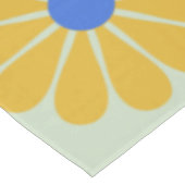 Retro Mod Flowers Patroon in Blauw en Geel Tafelkleed (Gekanteld)