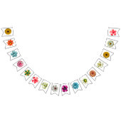 Retro MOD Flowers Spring Summer Garden Weddenschap Vlaggetjes (Alle)