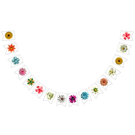 Retro MOD Flowers Spring Summer Garden Weddenschap Vlaggetjes (Alle)