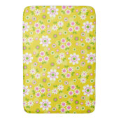 Retro Mod Flowers Yellow & White Badmat (Voorkant Verticaal)