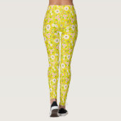 Retro Mod Flowers Yellow & White Leggings (Achterkant)