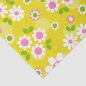 Retro Mod Flowers Yellow & White Tissuepapier (Detail)