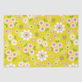 Retro Mod Flowers Yellow & White Tissuepapier (Voorkant)