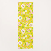 Retro Mod Flowers Yellow & White Yogamat (Voorkant)