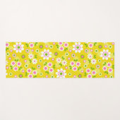 Retro Mod Flowers Yellow & White Yogamat (Voorkant (horizontaal))