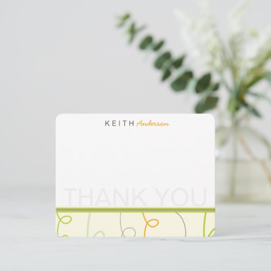 Retro Mod Fun Scribbles Kinderen Verjaardag Bedankkaart (Staand voorkant)