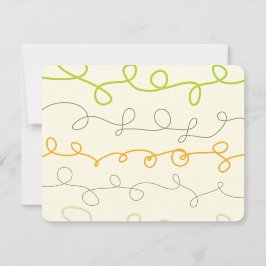 Retro Mod Fun Scribbles Kinderen Verjaardag Bedankkaart (Achterkant)