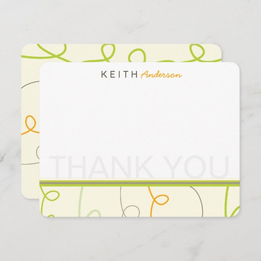 Retro Mod Fun Scribbles Kinderen Verjaardag Bedankkaart (Voorkant / Achterkant)