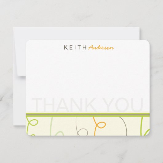 Retro Mod Fun Scribbles Kinderen Verjaardag Bedankkaart (Voorkant)