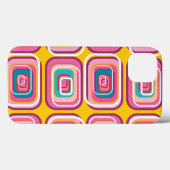 Retro Mod Funky Roze Vierkanten Patroon Hoesje (Achterkant (horizontaal))