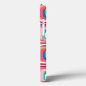 Retro Mod Funky Roze Vierkanten Patroon Hoesje (Achterkant / Links)