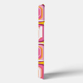 Retro Mod Funky Roze Vierkanten Patroon Hoesje (Achterkant / Rechts)