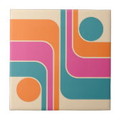 Retro Mod Geometric Design Tegeltje (Voorkant)