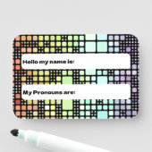 Retro Mod Geometric Groovy Funky Neurogender Pride Naamplaatje (In situ)