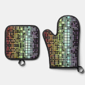 Retro Mod Geometric Groovy Funky Neurogender Pride Ovenwant & Pannenlap Set (Voorkant)