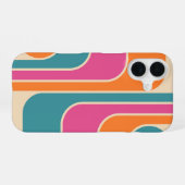 Retro Mod Geometrisch Ontwerp iPhone 16 Hoesje (Achterkant horizontaal)