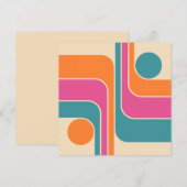 Retro Mod Geometrisch Ontwerp Kaart (Voorkant / Achterkant)
