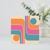 Retro Mod Geometrisch Ontwerp Kaart (Staand voorkant)