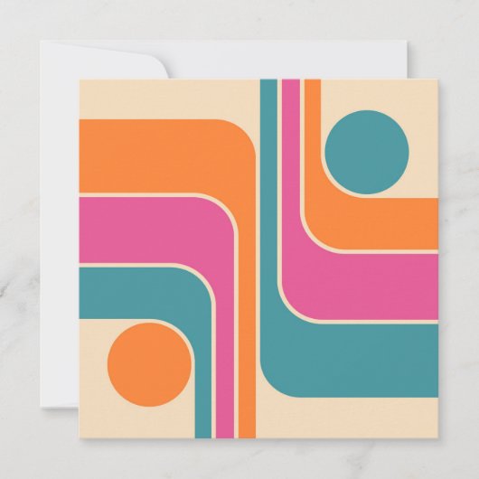 Retro Mod Geometrisch Ontwerp Kaart (Voorkant)