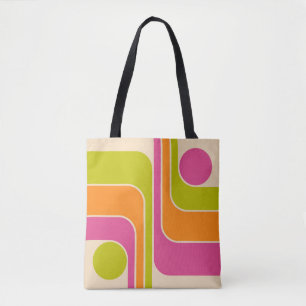 Retro Mod Geometrisch Ontwerp Tote Bag