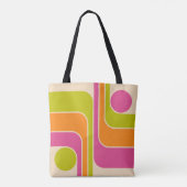 Retro Mod Geometrisch Ontwerp Tote Bag (Achterkant)