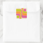 Retro Mod Geometrisch Ontwerp Vierkante Sticker (Tas)