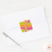 Retro Mod Geometrisch Ontwerp Vierkante Sticker (Envelop)
