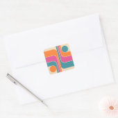 Retro Mod Geometrisch Ontwerp Vierkante Sticker (Envelop)
