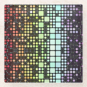 Retro Mod Geometrische Groovy Funky Neurogender Pr Glazen Onderzetter