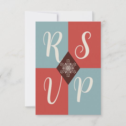 Retro Mod Geometrische Kerst RSVP Kaart (Voorkant)