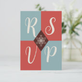 Retro Mod Geometrische Kerst RSVP Kaart (Staand voorkant)