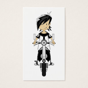 Retro Mod Girl op Scooter-Bladwijzer Visitekaartje