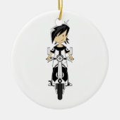 Retro Mod Girl op Scooter Ornament (Voorkant)