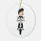 Retro Mod Girl op Scooter Ornament (Links)
