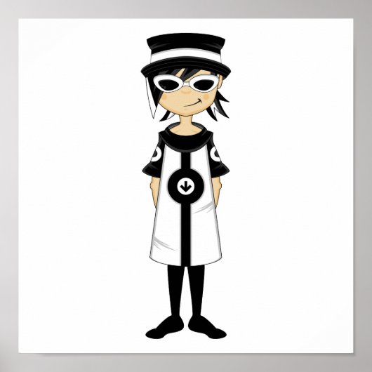 Retro Mod Girl Print (Voorkant)