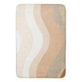 Retro Mod Golven Aards Neutraal Design Badmat (Voorkant Verticaal)