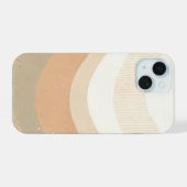 Retro Mod Golven Aards Neutraal Design iPhone 15 Case (Achterkant horizontaal)