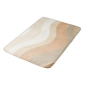 Retro mod golven aards neutraal ontwerp badmat (Gekanteld)