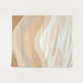 Retro mod golven aards neutraal ontwerp wandkleed (Voorkant (horizontaal))