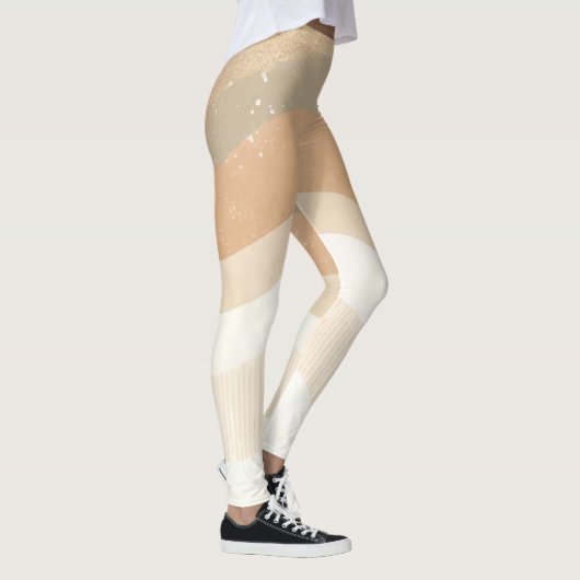 Retro mod golven aardse neutrale Mode Leggings (Rechts)