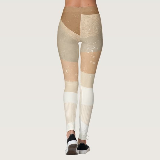 Retro mod golven aardse neutrale Mode Leggings (Achterkant)