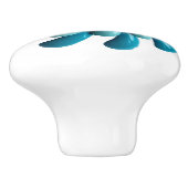 Retro MOD Hippie Blue Crazy Flower Floral Spring Keramische Knop (Zijkant)