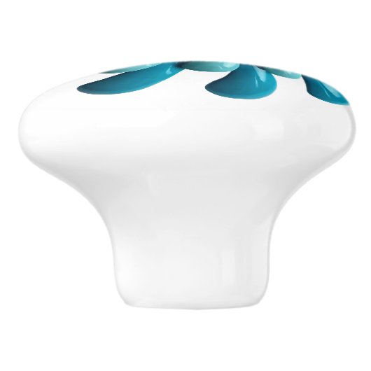 Retro MOD Hippie Blue Crazy Flower Floral Spring Keramische Knop (Zijkant)