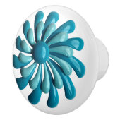 Retro MOD Hippie Blue Crazy Flower Floral Spring Keramische Knop (Rechts)